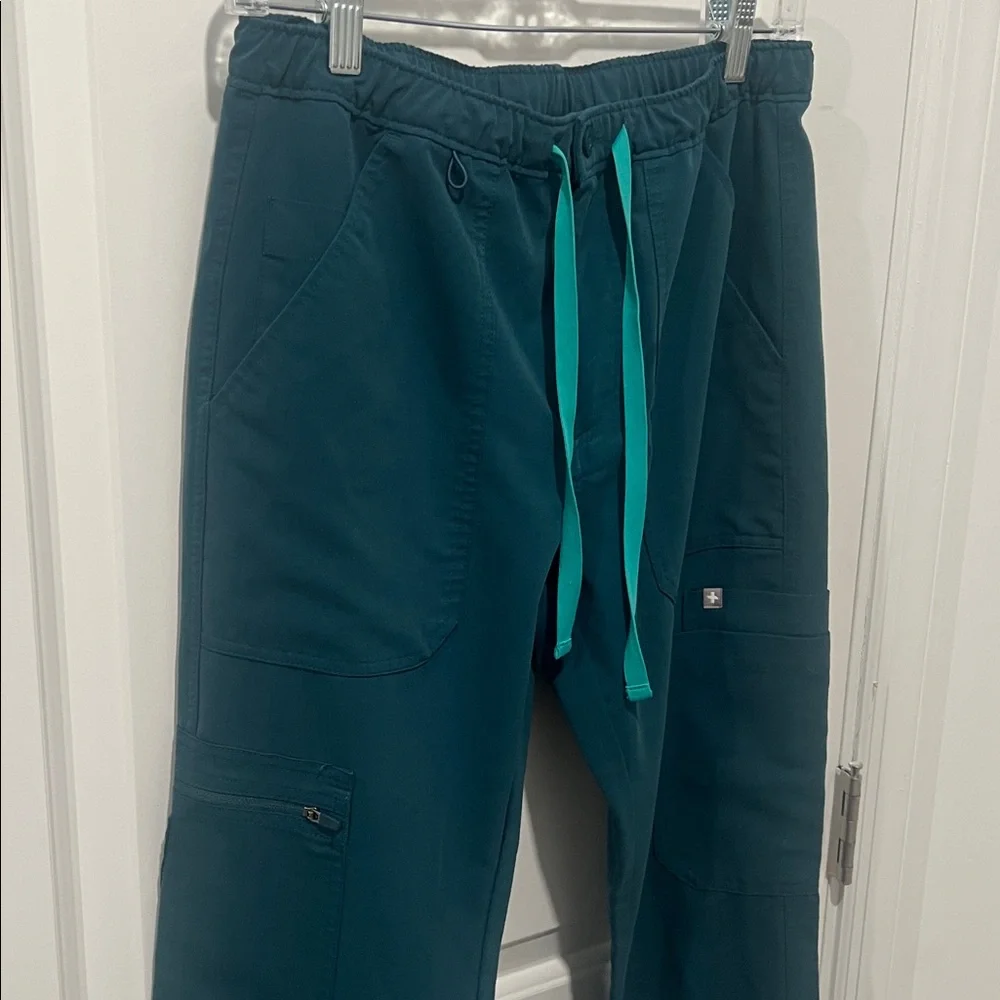 Figs Men's Dark Teal Joggers with Teal Drawstring